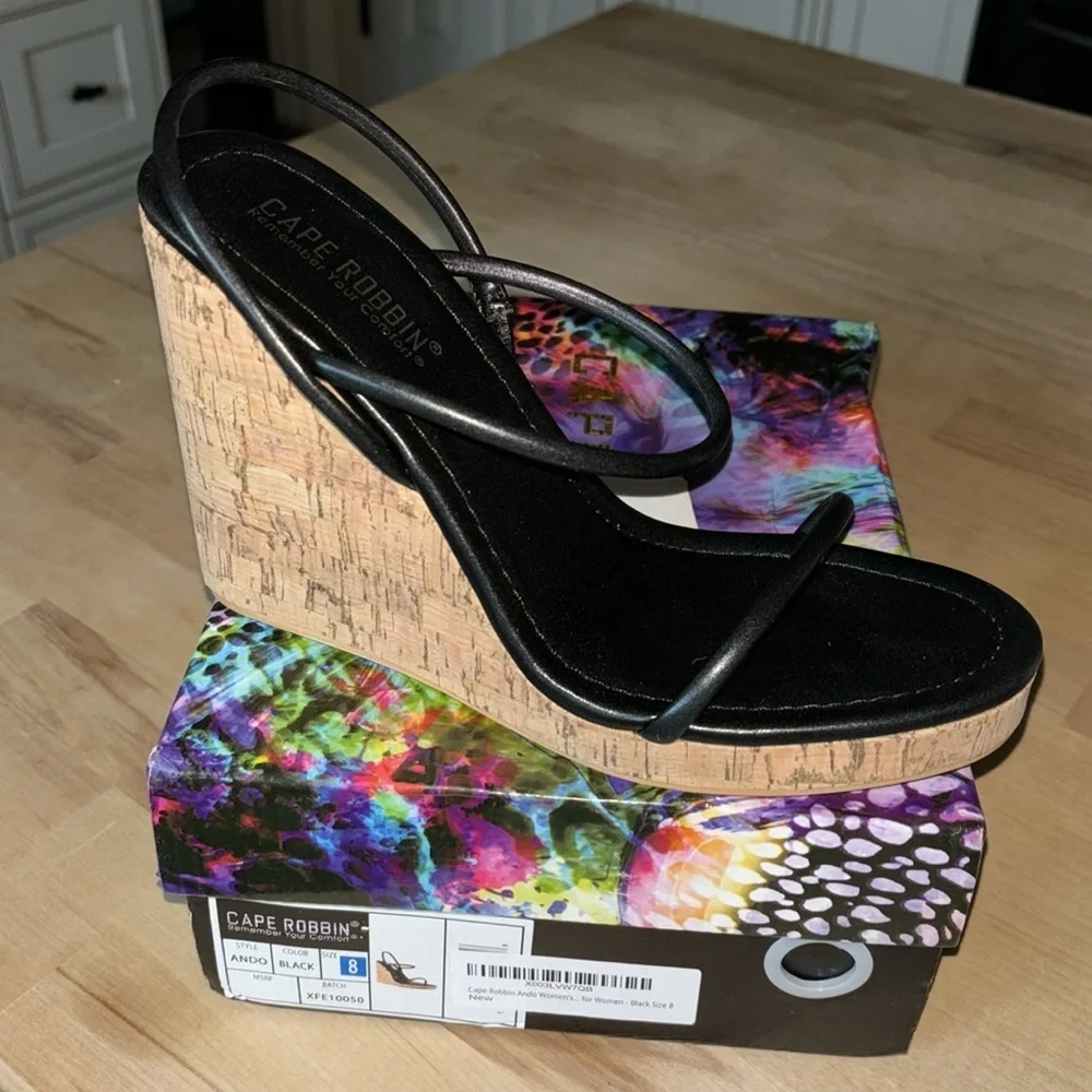 ANDO - BLACK - WEDGES by CAPE ROBBIN new